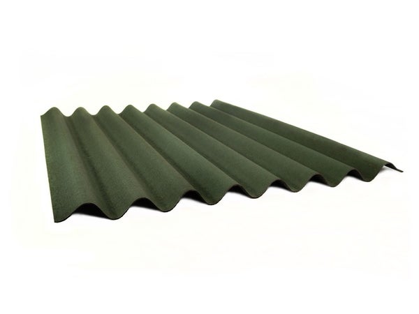 Plaque bitume ondulée vert  1 x 0,76 m