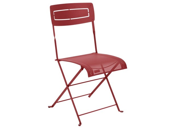 Chaise FERMOB Slim en acier, rouge
