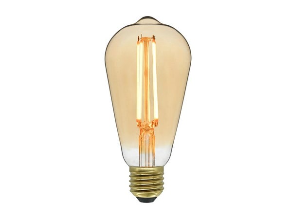 Ampoule décorative led Edison à filament ambre E27 60W=7.8 W, 806 lumens, LEXMAN