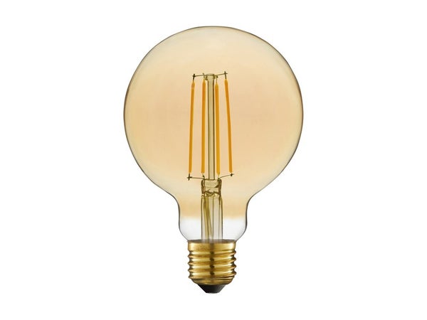 Ampoule led globe 95mm, décorative à filament ambre E27 7.8 W=60w, LEXMAN