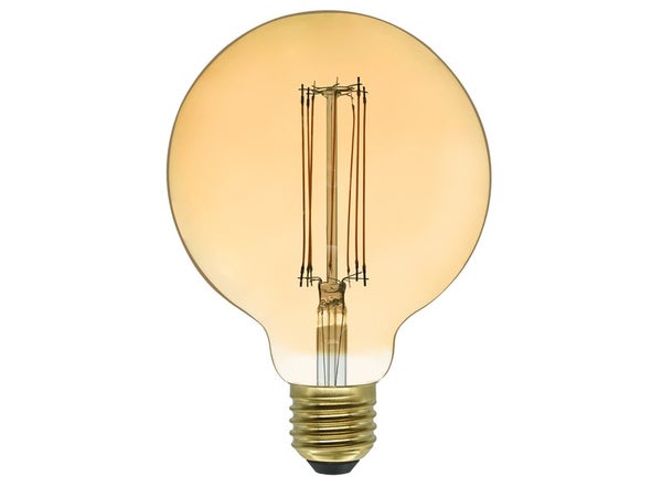Ampoule décorative led a filament ambre E27 5.8 W, LEXMaN