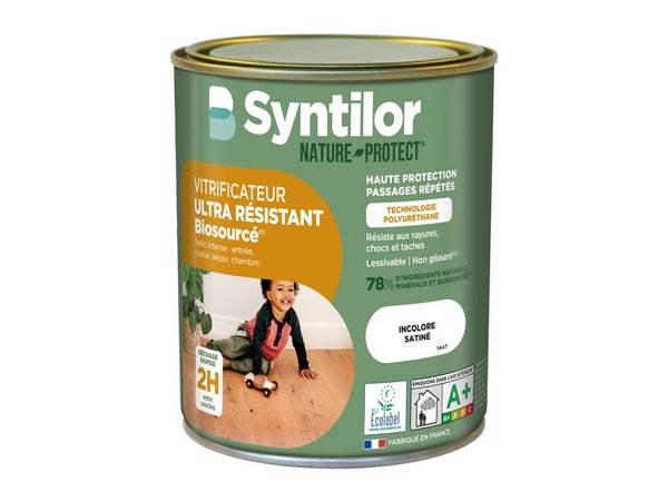 Vitrificateur parquet Nature protect SYNTILOR, incolore satiné 0.75 l