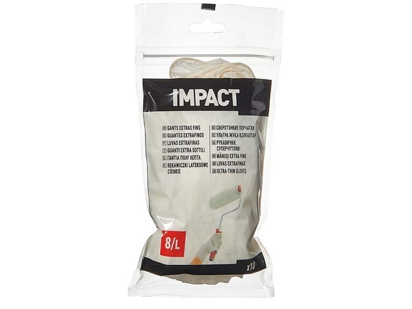 Lot de 10 gants en latex, IMPACT, taille L