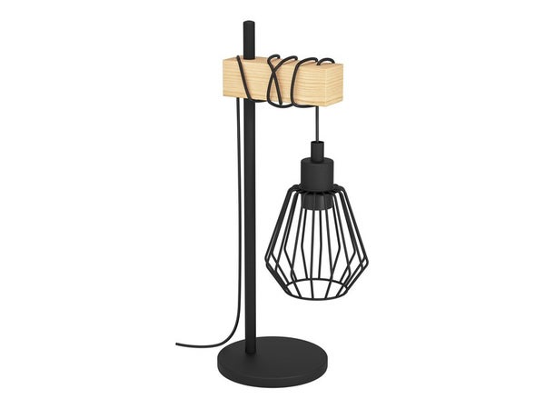 Lampe, E27 métal noir/naturel, INSPIRE TABODI, H. 50 cm