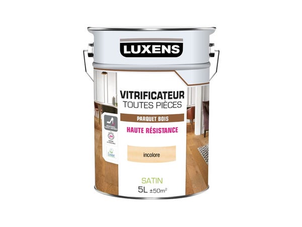 Vitrificateur parquet Haute resistance LUXENS, incolore satine, 5 l