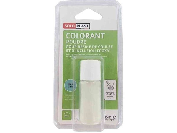 Colorant pour résine époxy en poudre SOLOPLAST 15ml bleu vert