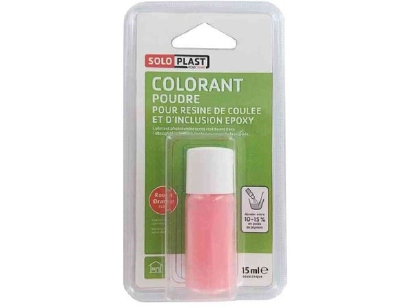 Colorant pour résine époxy en poudre SOLOPLAST 15ml orange fluo