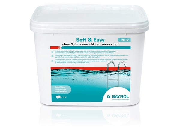 Traitement piscine sans chlore BAYROL Soft and easy, 20 m3, 4.48 kg