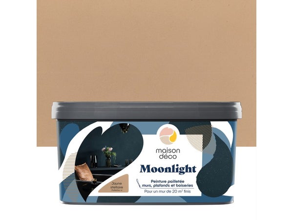 Peinture pailletée à effet Moonlight pour mur / plafonds / boiserie, MAISON DECO, 2 L jaune stellaire