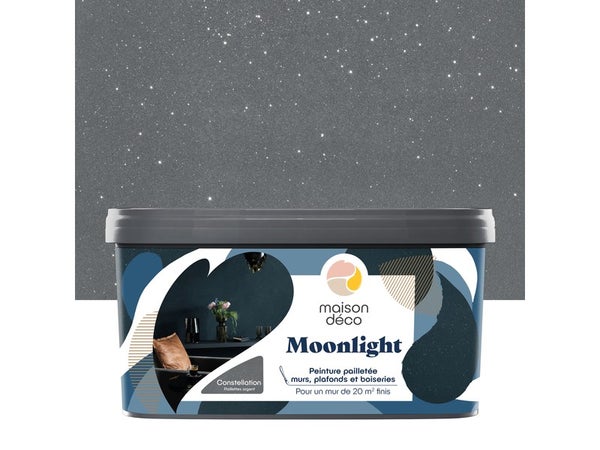 Peinture pailletée à effet Moonlight pour mur / plafonds / boiserie, MAISON DECO, 2 L constellation