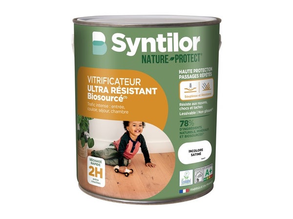 Vitrificateur parquet Nature protect SYNTILOR, incolore satiné 2.5 l