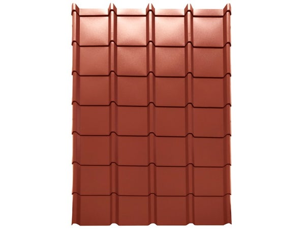Plaque de toiture acier / acier galvanisé rouge x L.1.12 m