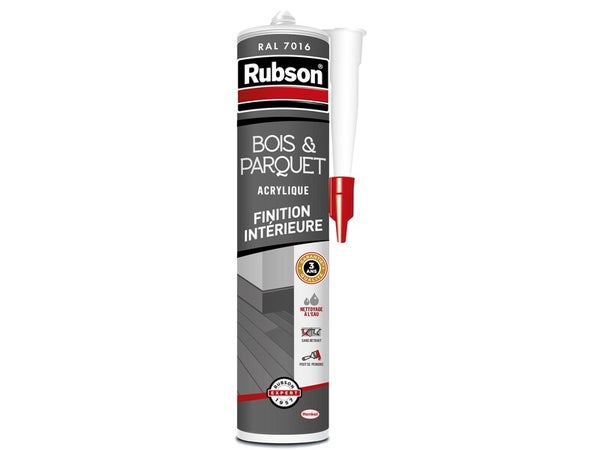 Mastic bois/parquet acrylique RUBSON gris foncé cartouche 280ml