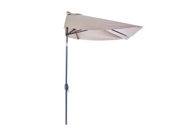 Parasol balcon rectangulaire, NATERIAL Arkea, L.264 x l.135 cm, taupe