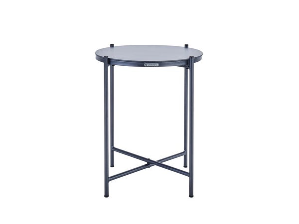 Table d'appoint en verre, NATERIAL Mobis, diam. 43 cm, gris