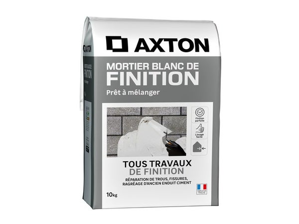 Mortier de finition blanc AXTON, 10kg