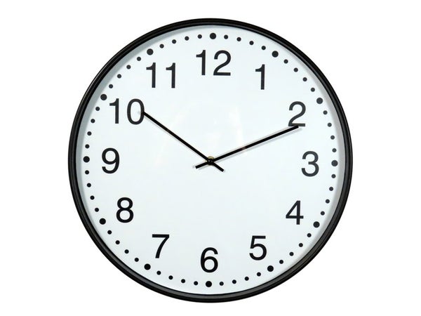 Horloge moderne, diam.40.5 cm, blanc et noir
