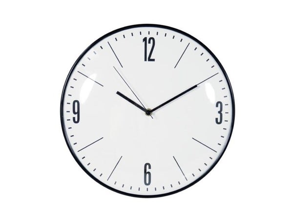 Horloge Convexe, diam.30 cm, blanc et noir