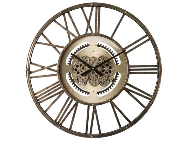 Horloge en métal avec mécanisme, diam.70 cm, cuivre