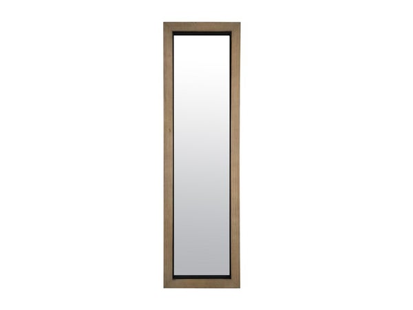 Miroir rectangulaire, bois et métal, l.50 x H.140 cm