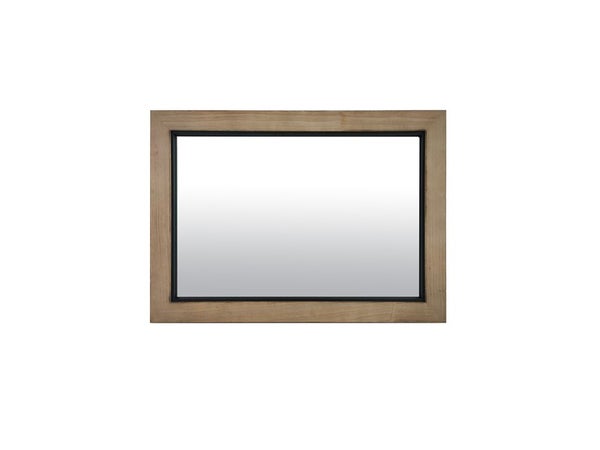 Miroir rectangulaire, bois et métal, l.50 x H.70 cm