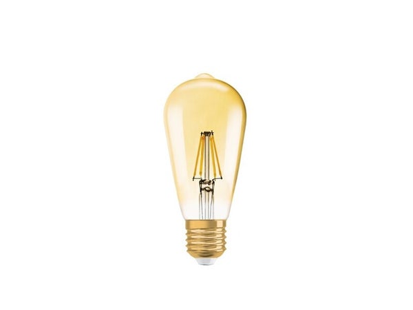 Lot de 2 ampoules led, filament decoratif, Edison E27, 55W, blanc chaud, OSRAM