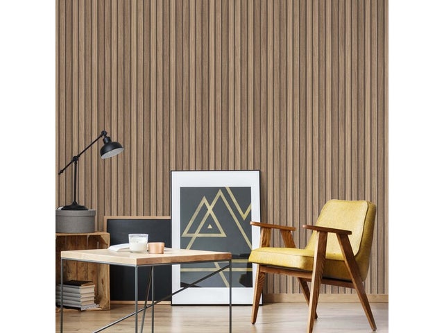 Papier peint intissé, Tasseaux de bois, brun