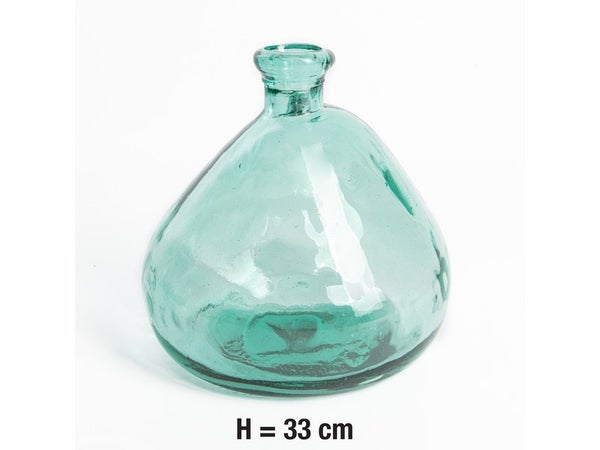 Vase Mila, verre recycle transparent D.33 cm