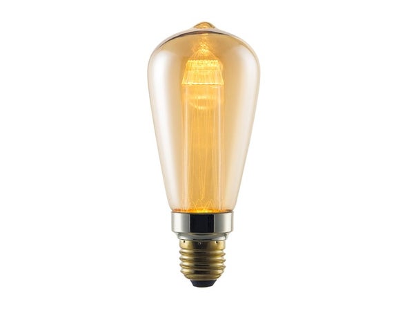 Ampoule décorative led ambre edison E27 120 Lm = 3 W blanc très chaud, XXCELL