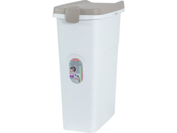 Container croquettes plastique hermetique 40l blanc/taupe