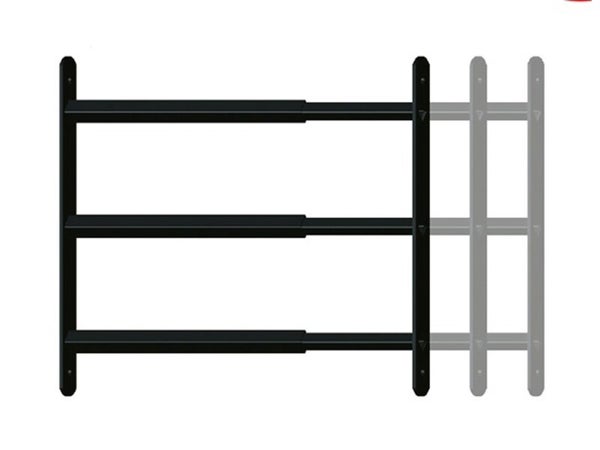 Grille de défense télescopique, AFBAT, 3 barreaux 99 cm à 188 cm, acier peint noir