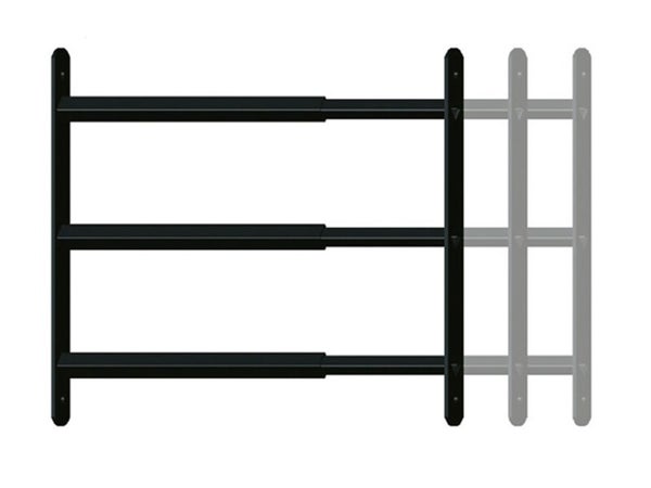 Grille de défense télescopique, AFBAT, 3 barreaux 30 cm à 55 cm, acier peint noir