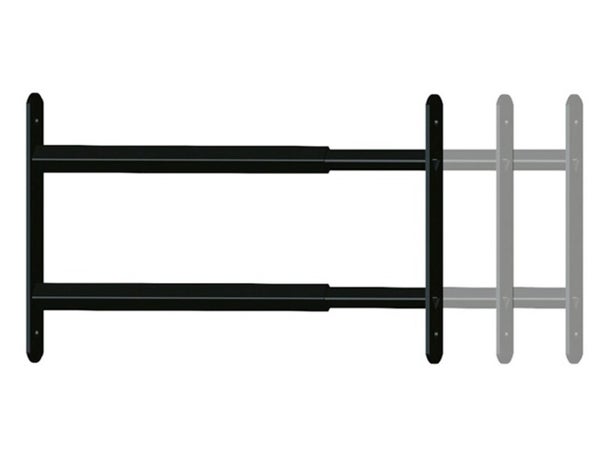 Grille de défense télescopique, AFBAT, 2 barreaux 99 cm à 188 cm, acier peint noir