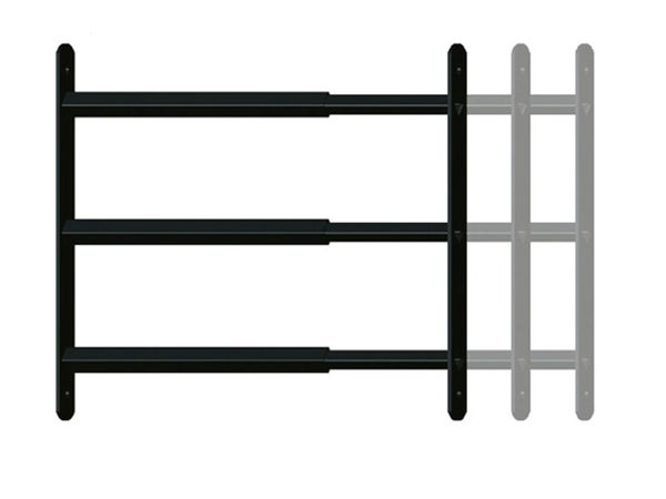 Grille de défense télescopique, AFBAT, 3 barreaux 55 cm à 103 cm, acier peint noir