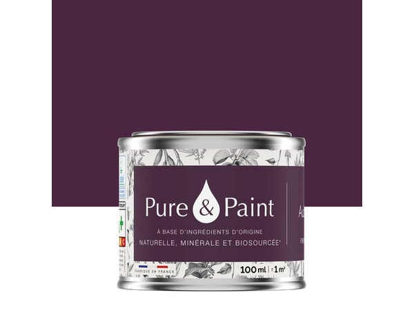 Testeur peinture aubergine velours , PURE  PAINT 100 ml