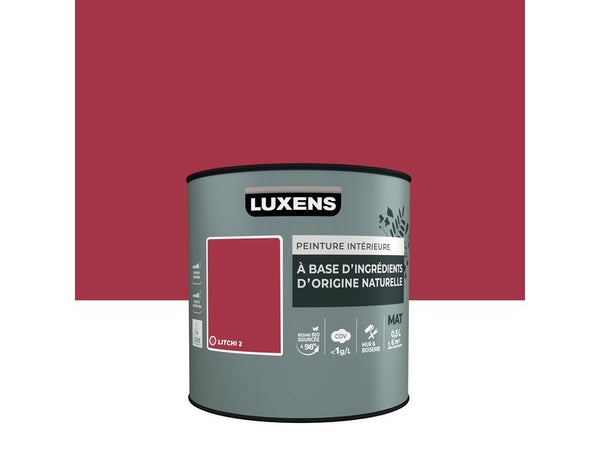 Peinture murs et boiserie LUXENS, mat, rouge Litchi 2, 0,5L
