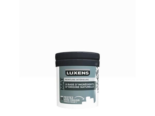 Testeur peinture mat pour mur, LUXENS Biosourcée, blanc, 0.075 litre