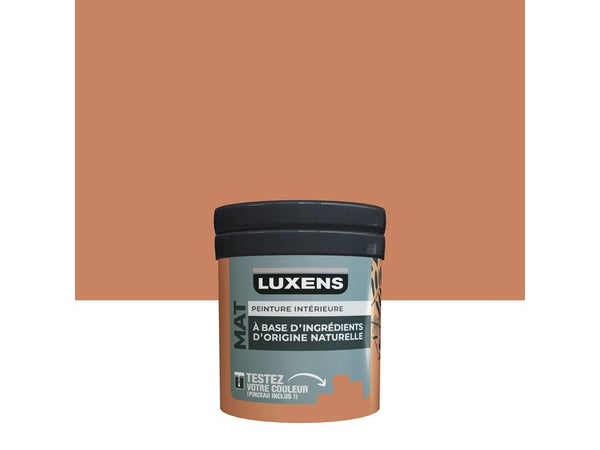 Testeur peinture mat Cotta 4 pour mur, LUXENS biosourcée, orange terracotta, 0.075 litre