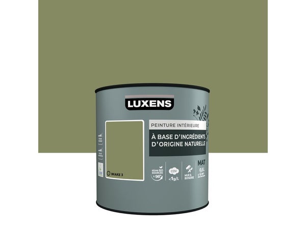 Peinture murs et boiserie LUXENS, mat, vert Wake 3, 0,5L