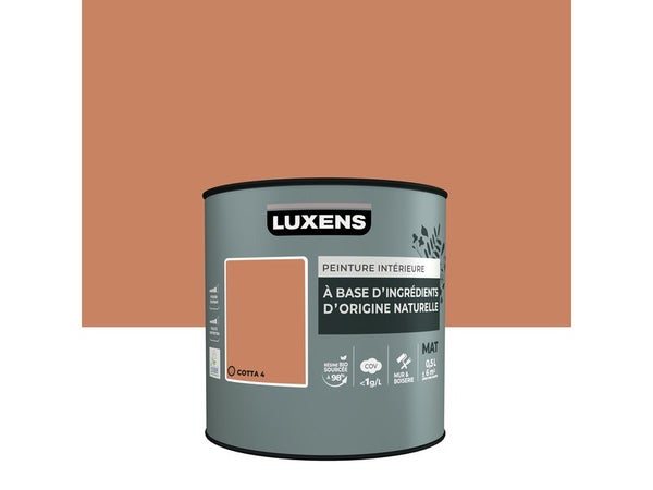 Peinture murs et boiserie LUXENS, mat, orange Cotta 4, 0,5L