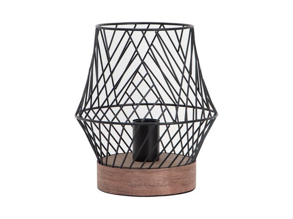 Lampe, E27 design métal noir/bois baLadeuse, INSPIRE KANEL, H. 26cm