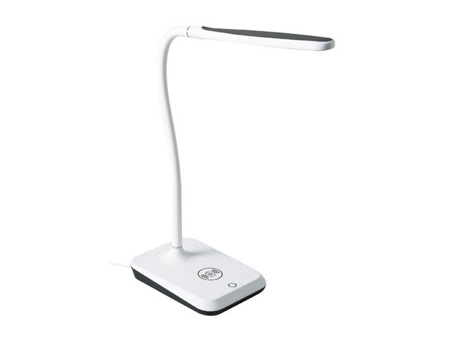 Lampe de bureau Pina, acier, bleu, H.43 cm INSPIRE, E27 | Leroy Merlin