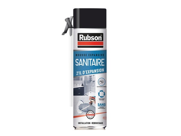 Mousse expansive sanitaire <0,1% iso RUBSON blanc 500ml/21l