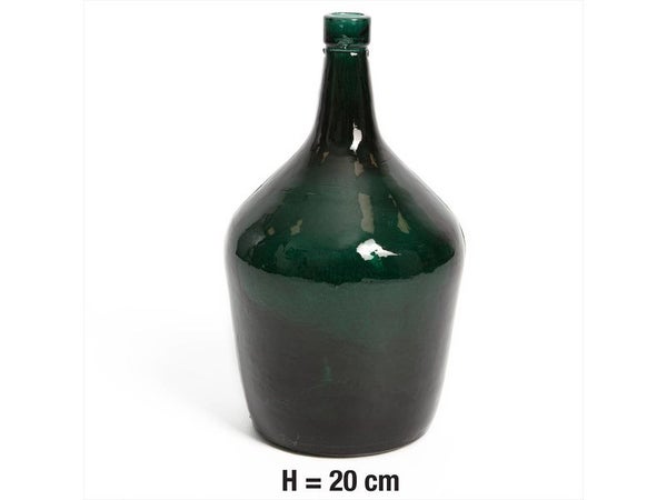 Vase verre recyclée, jeanne, vert, l.15 x H.20 cm