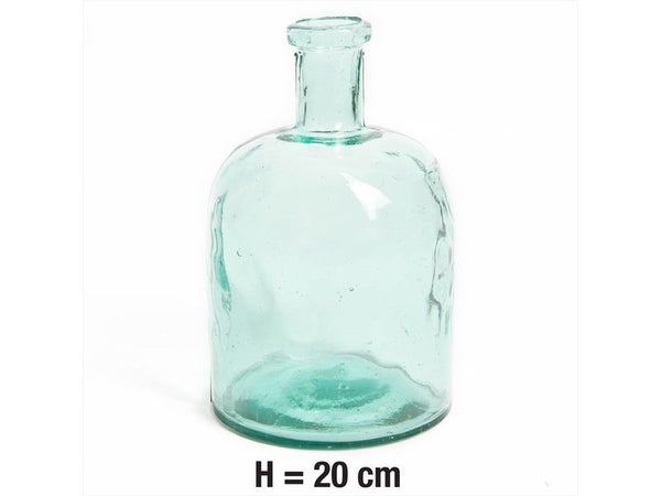 Vase verre recyclée, marta, transparent, l.15 x H.20 cm