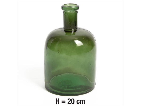 Vase verre recyclée, marta, kaki, l.15 x H.20 cm