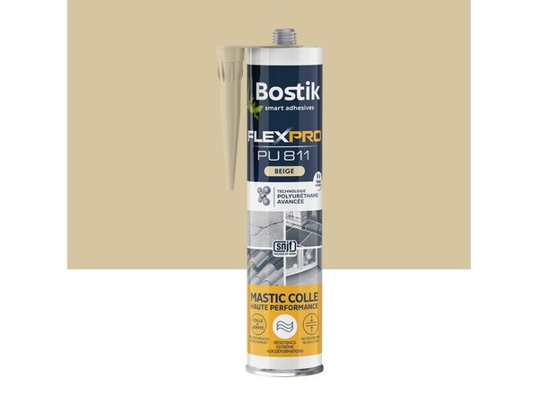 Colle et joint intérieur/extérieur polyuréthane Bostik Flexpro pu 811 beige cartouche 300ml