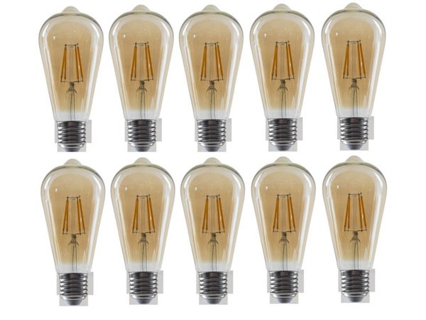 Lot de 10 ampoules led decoratives Edison E27 = 35W, blanc chaud, XXCELL