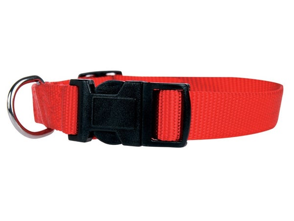 Collier chien nylon 50/80 cm rouge