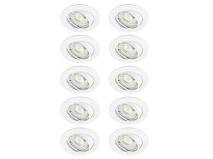 Spot encastre led clane gu10 2700k orient rond blanc lot de 10 inspire